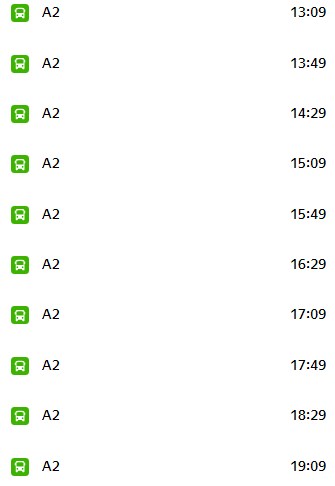 Abu Dhabi Airport Bus A2 Timetable 2