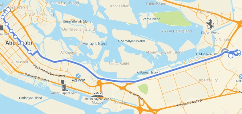 Abu Dhabi Bus a2 Route