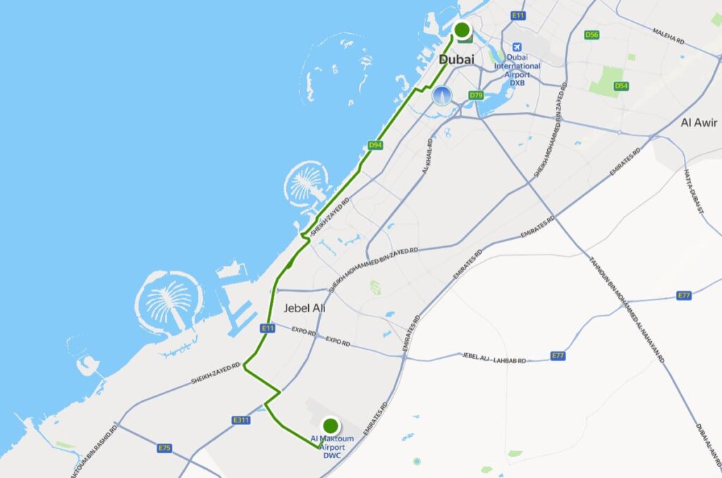 Bus N55 overnight Route