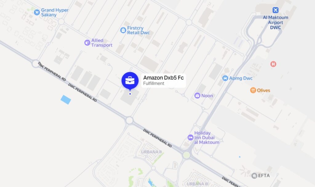 Exploring Amazon DXB5 in UAE: Fulfillment Center Details 1 Amazon Dxb5 Fc Dubai Location