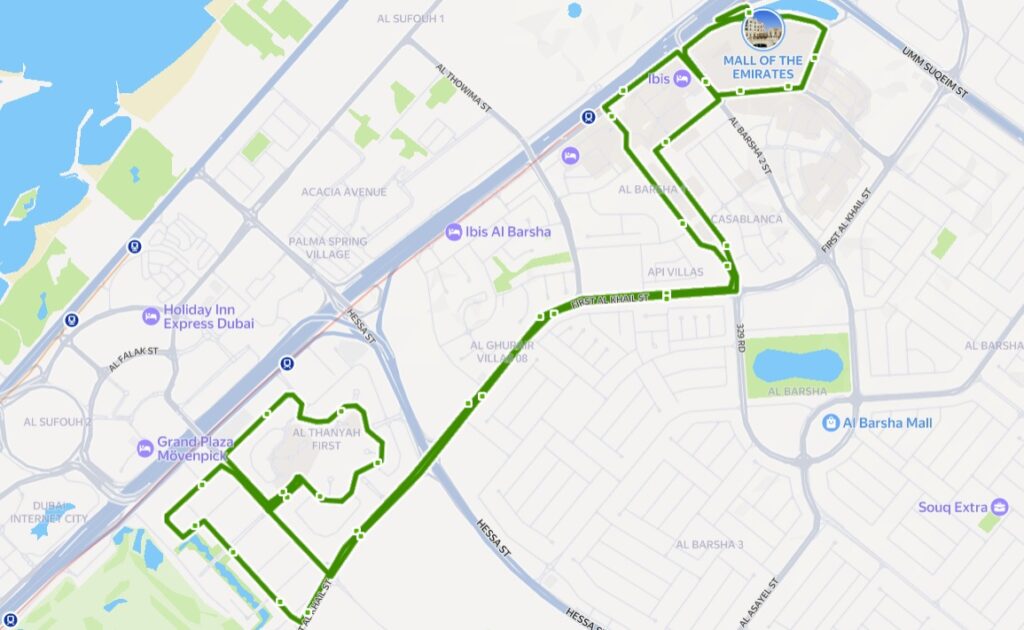 F35 Bus Timings – From Mall of the Emirates to The Greens Terminus and Return 8 F35 Bus Route
