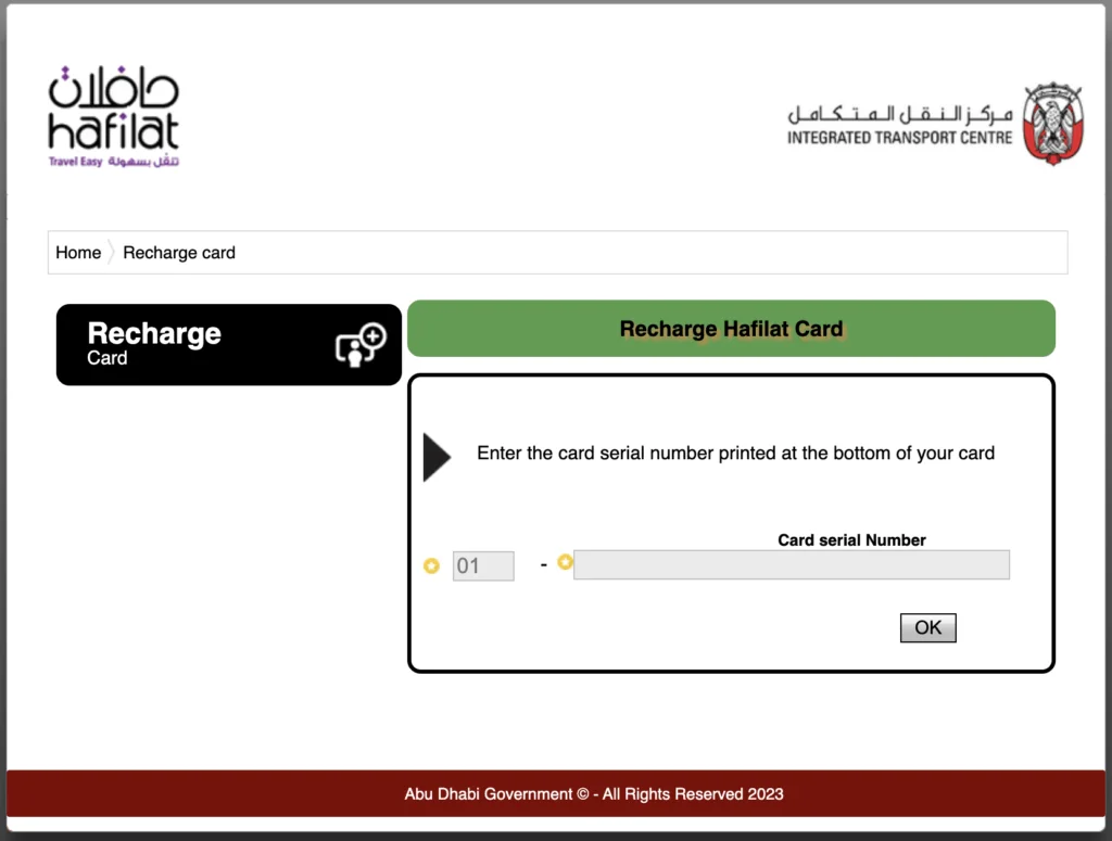 Abu Dhabi Bus Card Check Balance and Recharge 1 Hafilat Recharge Online 2