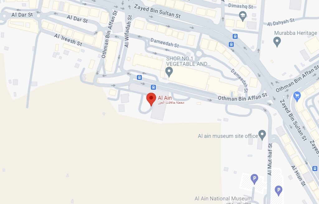 Al Ain Central Bus Station Bus Stop in Dubai Maps