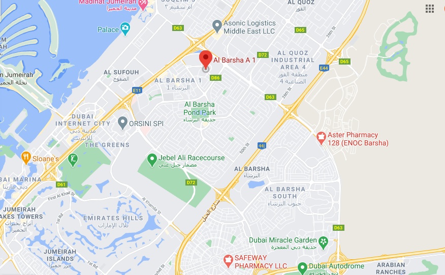 Al Barsha A 1 Bus Stop in Dubai Maps