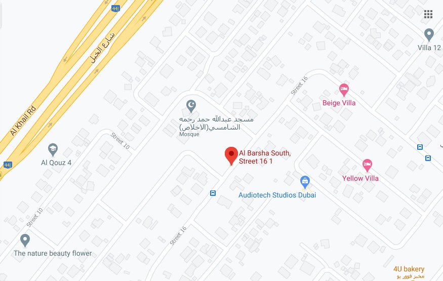 Al Barsha South 1Street 16 1 Bus Stop in Dubai Maps