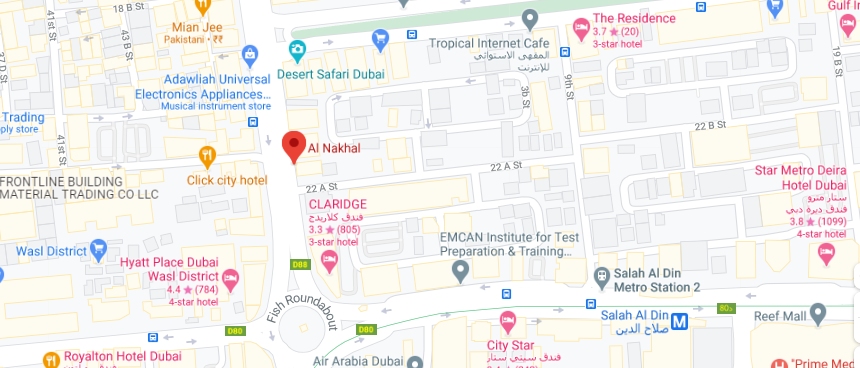 Al Nakhal Bus Stop in Dubai Maps