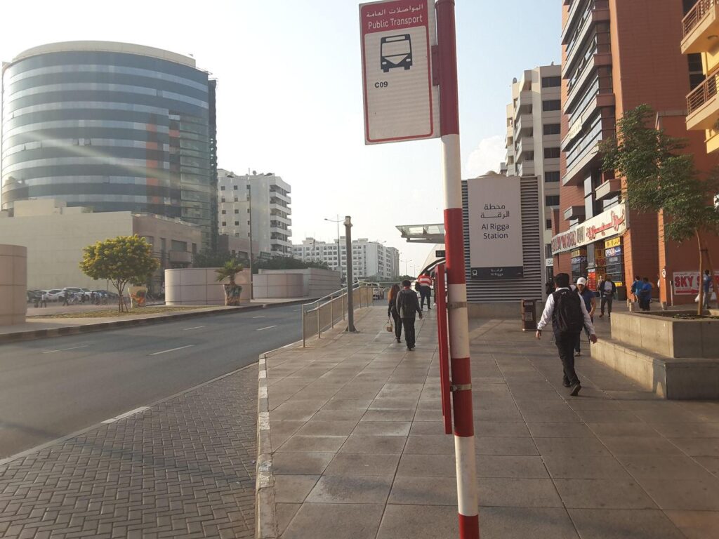 Al Rigga Metro Station A2 Bus Stop in Dubai