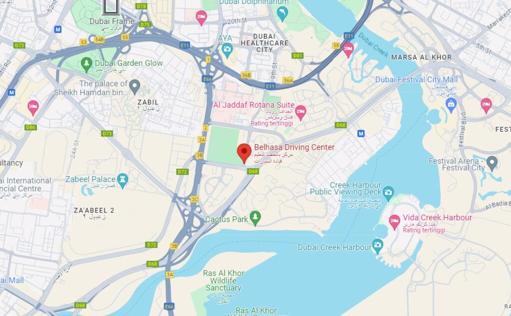 Belhasa Driving Center Bus Stop in Dubai Maps