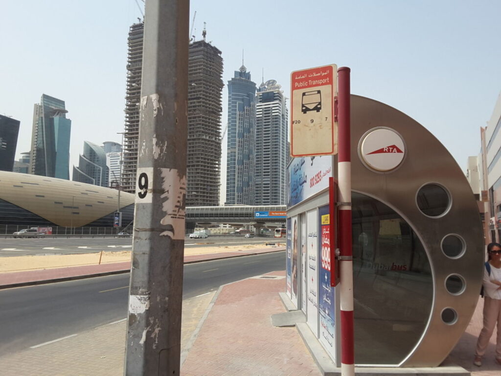 Business Bay Metro Station Seaside Bus Stop in Dubai