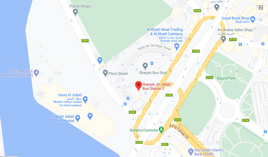 Sharjah Al Jubail Bus Station 2 Bus Stop in Dubai Maps