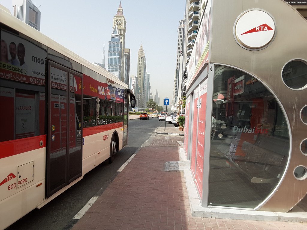 White Crown Tower Bus Stop in Dubai