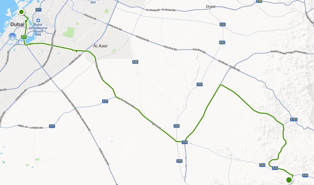 E16 Bus Timings – Sabkha Bus Station to Hatta Bus Station 6 Bus E16 Route