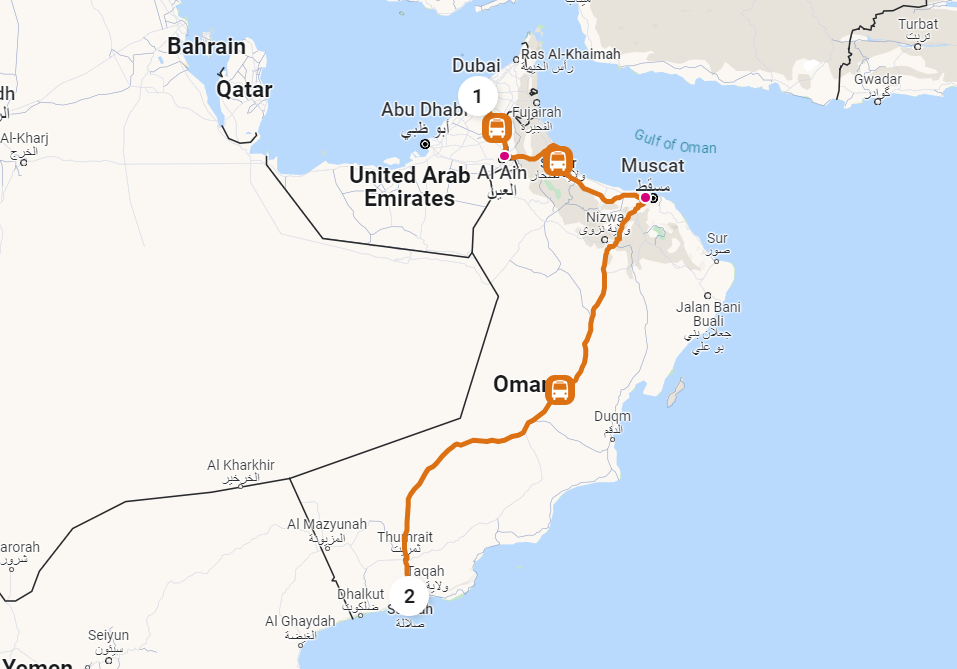 Dubai to Salalah Oman