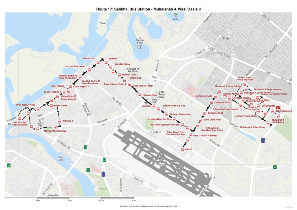 RTA Dubai Express Bus 17 Routes