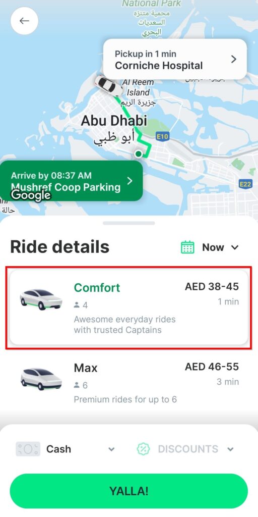 Bus 43 Timings – Corniche Hospital to Al Mushrif Coop 2 AD 43
