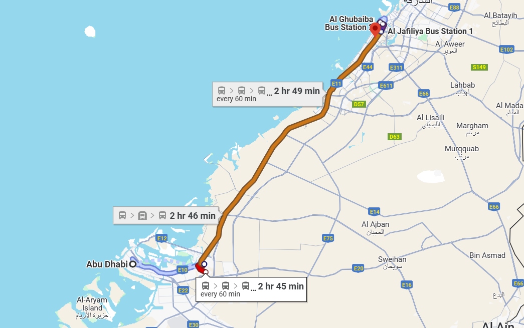 Abu Dhabi to Dubai Bus Timings and Fare [Update 2024]