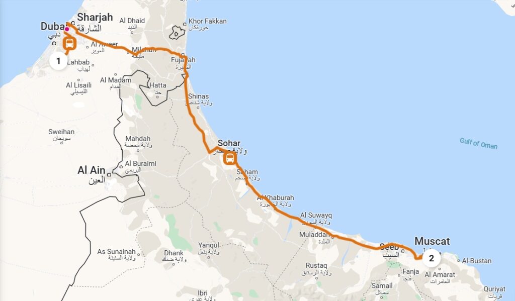 Your Complete Guide to Dubai to Muscat Bus Services 5 dubai to muscat oman bus opt 4 route
