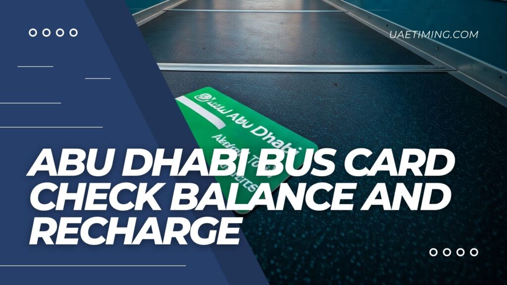 Abu Dhabi Bus Card Check Balance And Recharge Cover