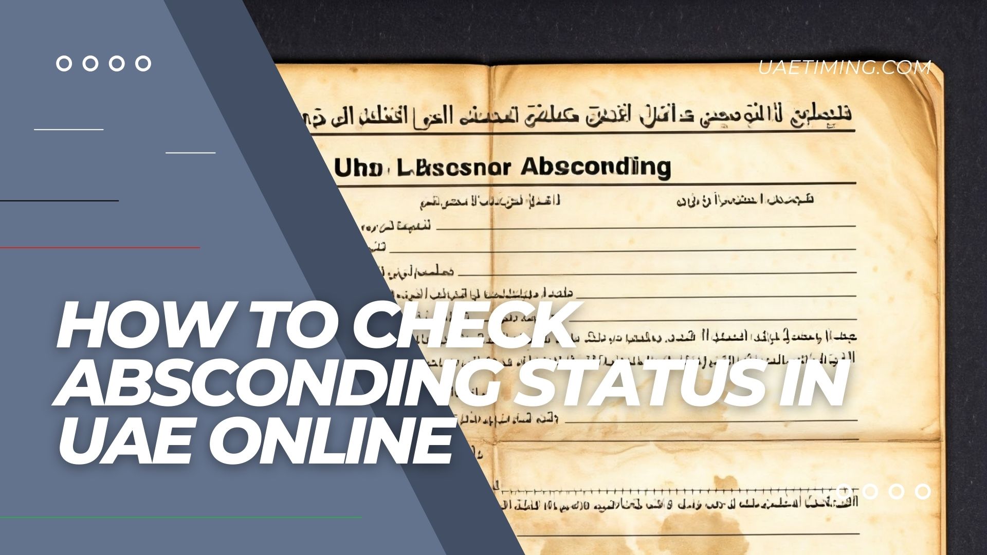 How To Check Absconding Status In Uae Online Cover