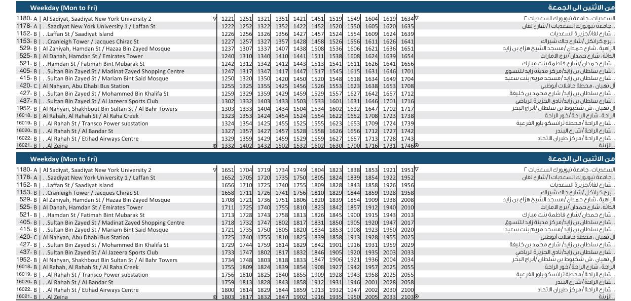 Bus 170 Weekday Timetable 2