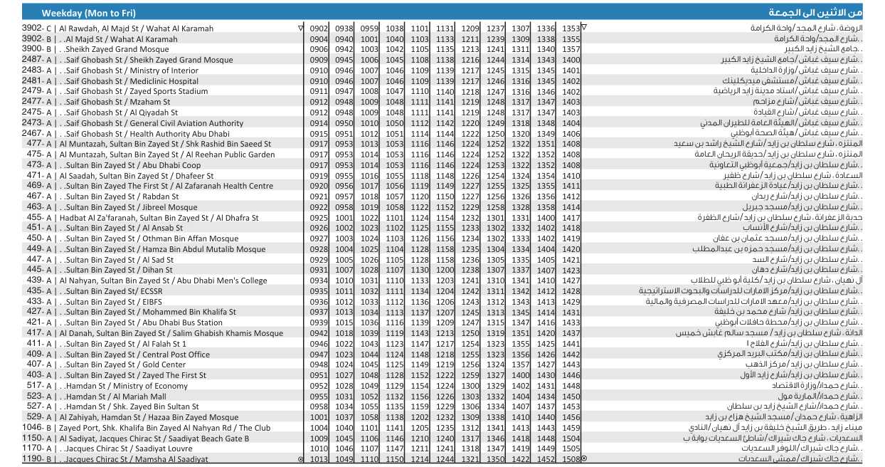 Bus 94 Weekday Timetable 2