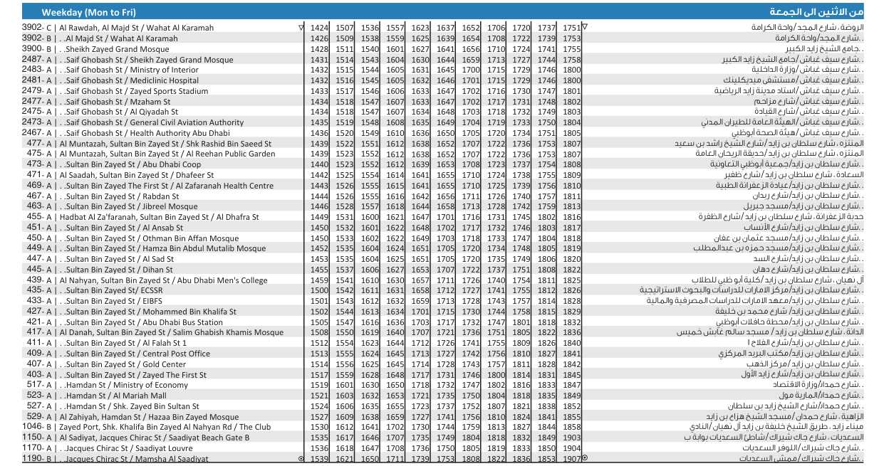 Bus 94 Weekday Timetable 3