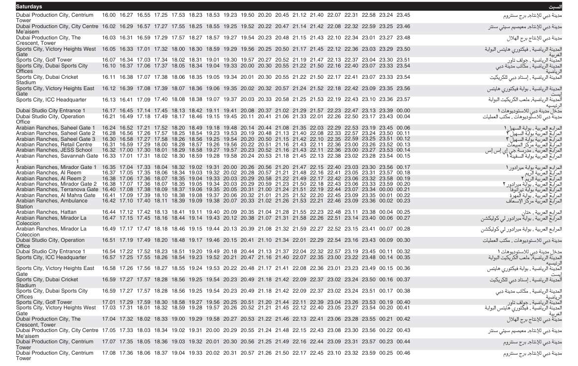 Bus J02 Saturday Timetable 2