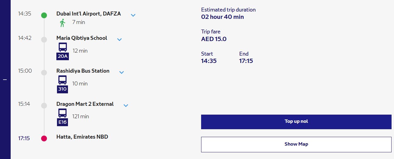 Fastest And Cheapest Route Available For Dubai To Hatta