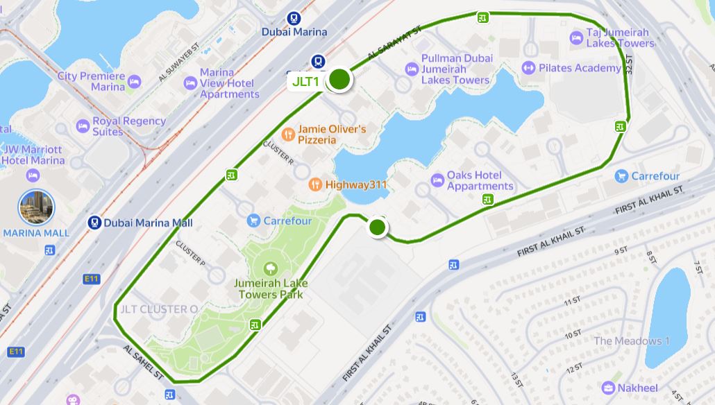 Rta Jlt1 Bus Route Map