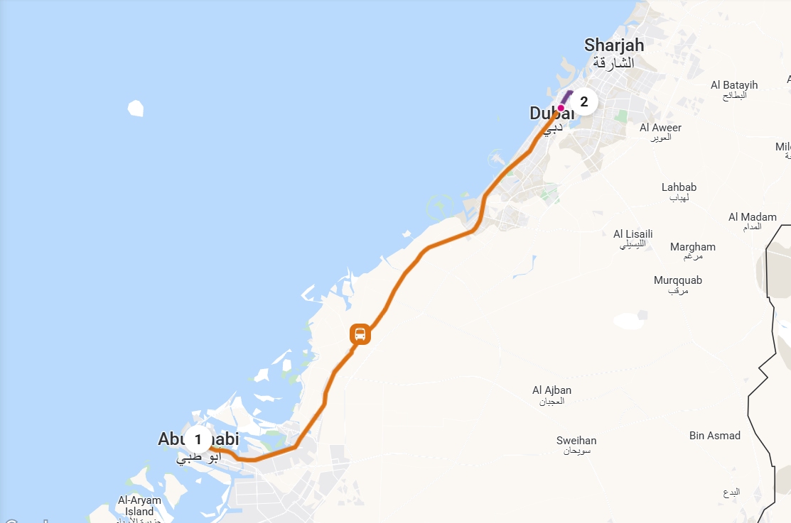 How to Reach Dubai Airport from Abu Dhabi 1 Abu Dhabi To Dubai Airport Route Map