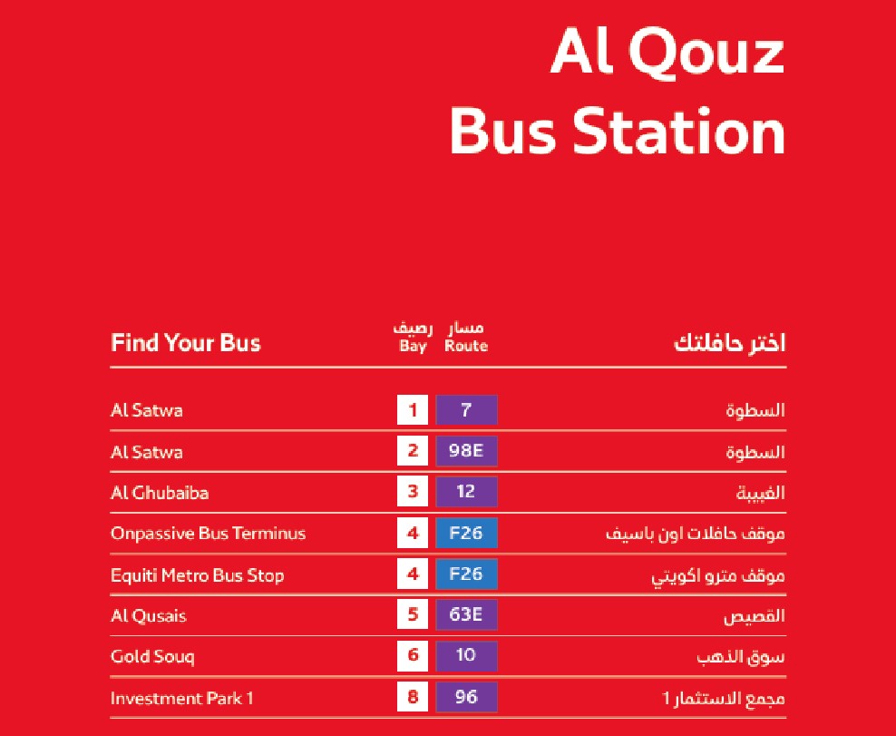 Al Quoz Bus Stn Bus Route