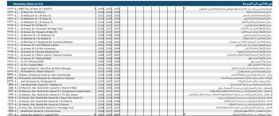 Bus 103 Weekday Timetable 3