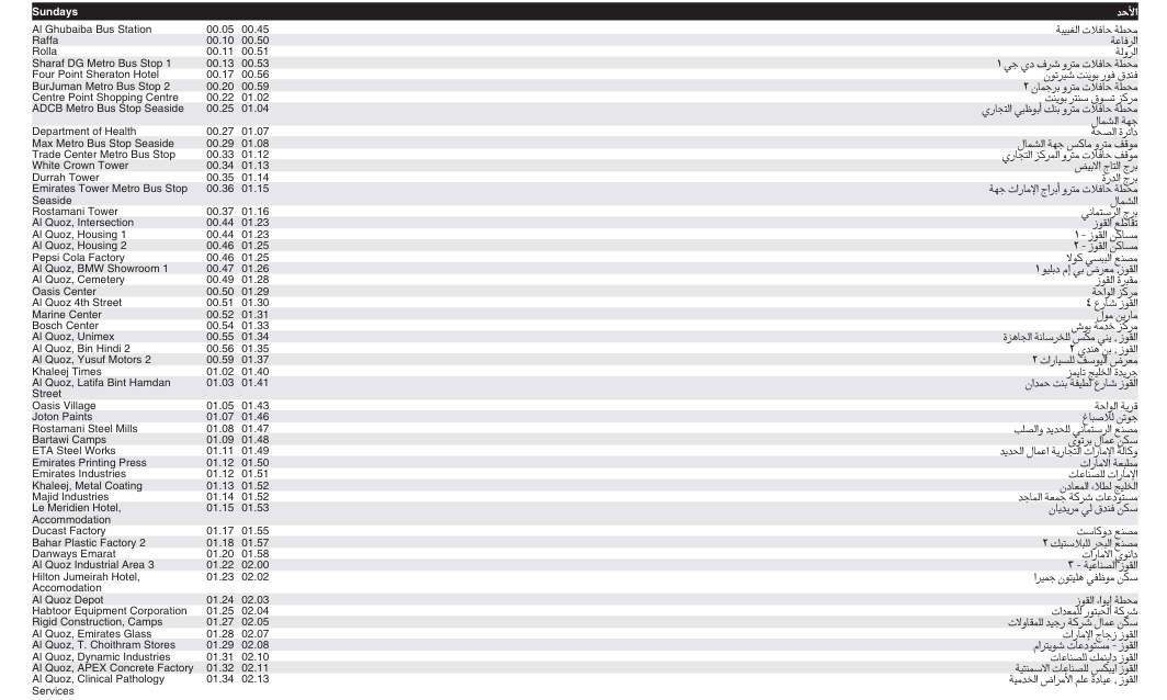 Bus 21b Sunday Timetable 4