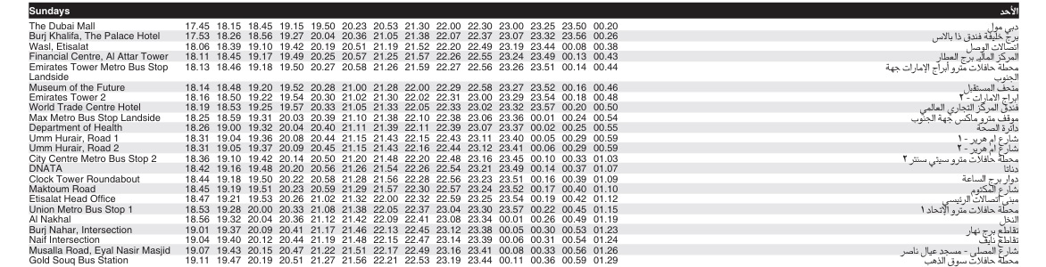 Bus 27 Sunday Timetable 2