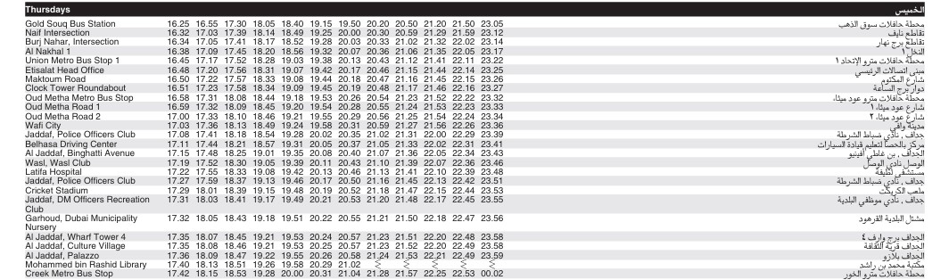 Bus C04 Thursday Timetable 2