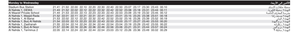 Bus F23 Monday To Wednesday Timetable 2