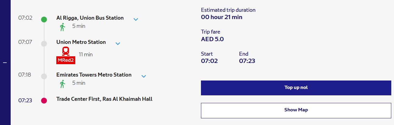 Fastest And Cheapest Route Available For Union To Ras Al Khaimah