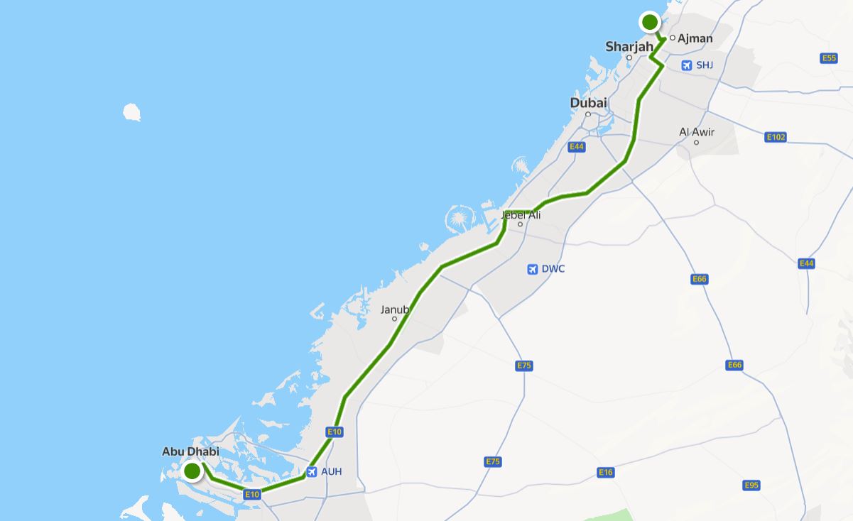 Abu Dhabi Bus Cx411 Route Map