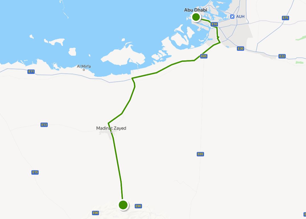 Abu Dhabi Bus Cx60 Route Map