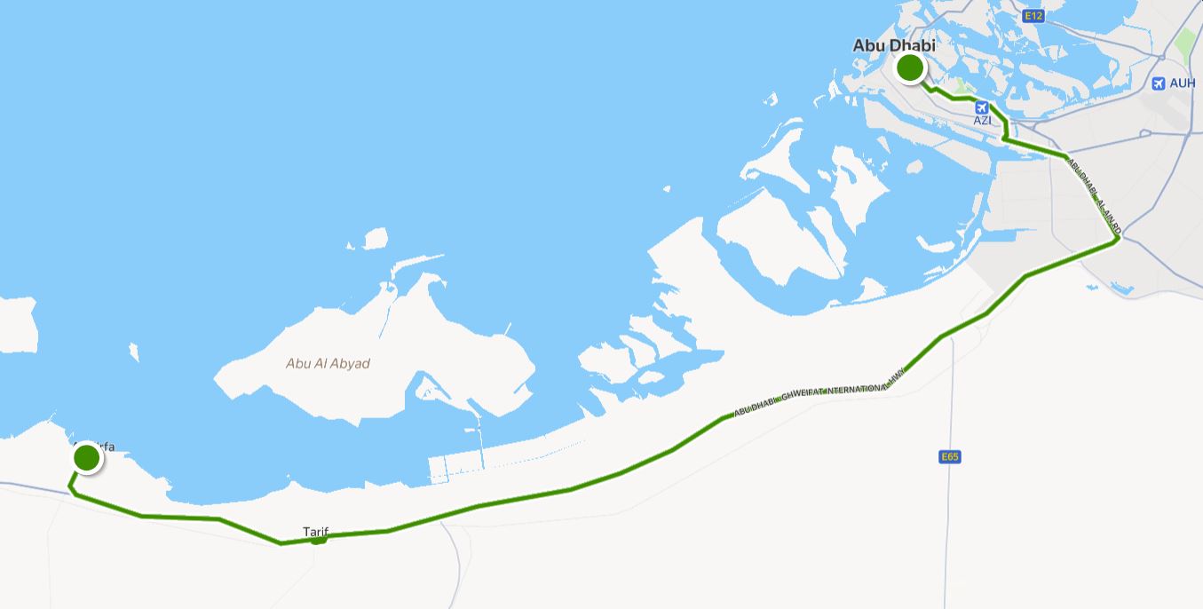 Abu Dhabi Bus Cx70 Route Map