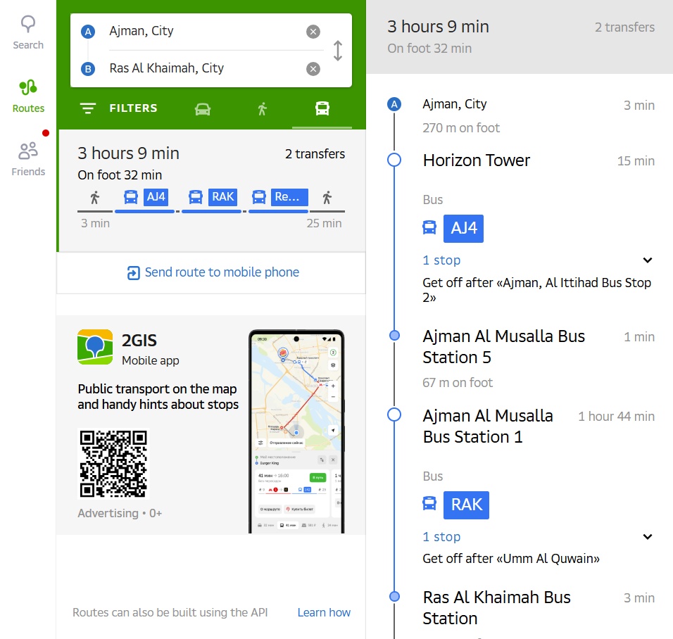 Ajman To Ras Al Khaimah Route Options