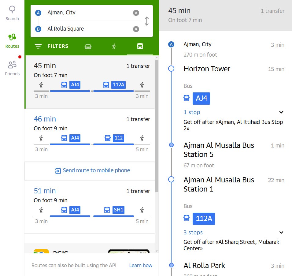 Ajman To Sharjah Route Options 1