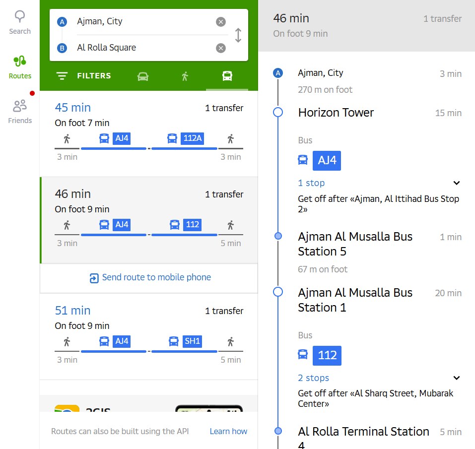 Ajman To Sharjah Route Options 2