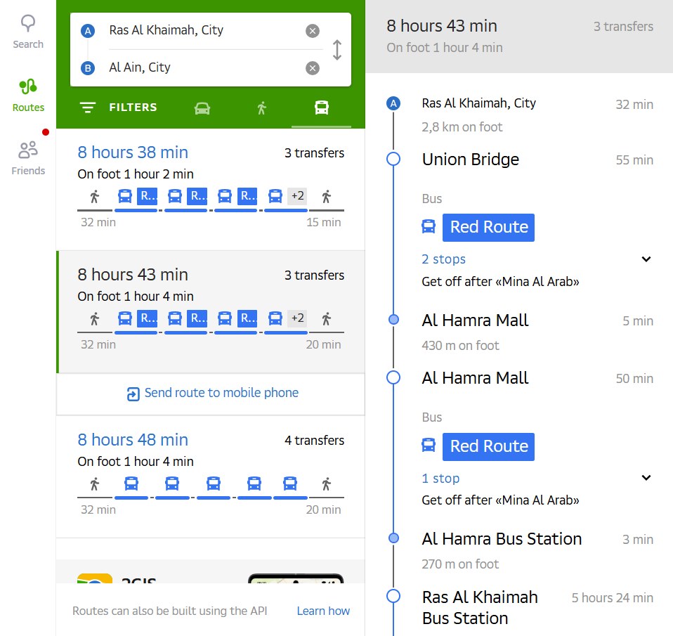 Ras Al Khaimah To Al Ain Route Options 2