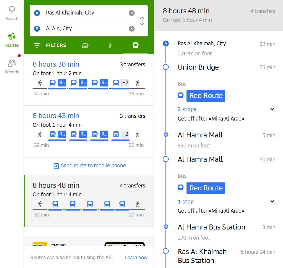 Ras Al Khaimah To Al Ain Route Options 3