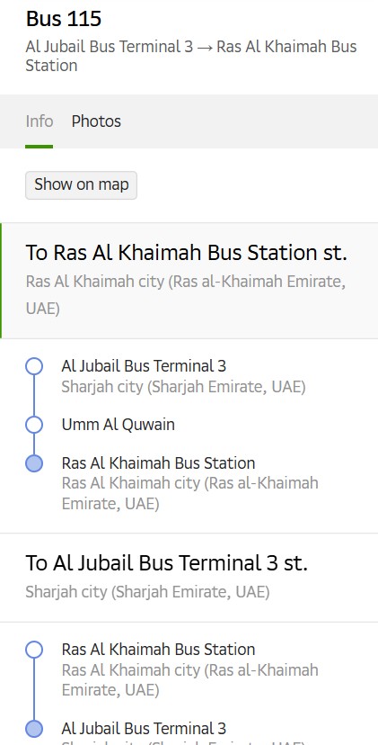 Srta Bus 115 Route Options